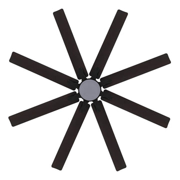 Octo 66" Contemporary Industrial Iron/Plastic Mobile-App/Remote-Controlled 6-Speed Ceiling Fan with Integrated LED Light